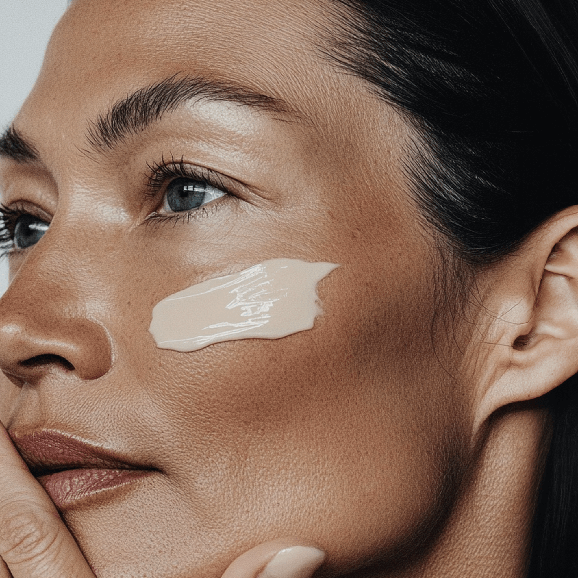 close up face of women using day cream