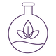 Flask icon with botanical leaves