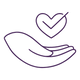 Hand cradling a heart with a checkmark